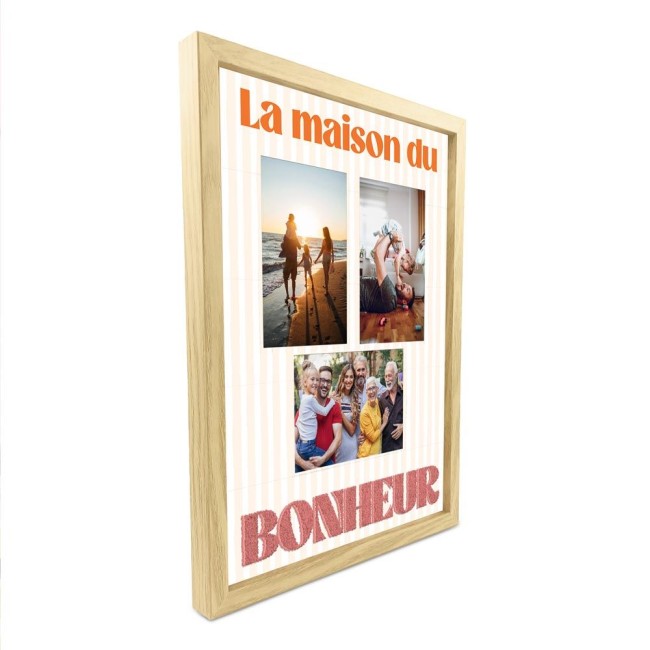 Toile Tuftée La Maison du Bonheur 30 × 40 cm | Irisia Maison Toile Tuftée La Maison du Bonheur 30 × 40 cm | Irisia Maison