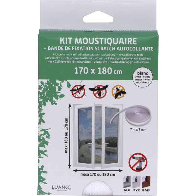 kit moustiquaire 170x180 cm bande fixation anti insectes porte fenetre