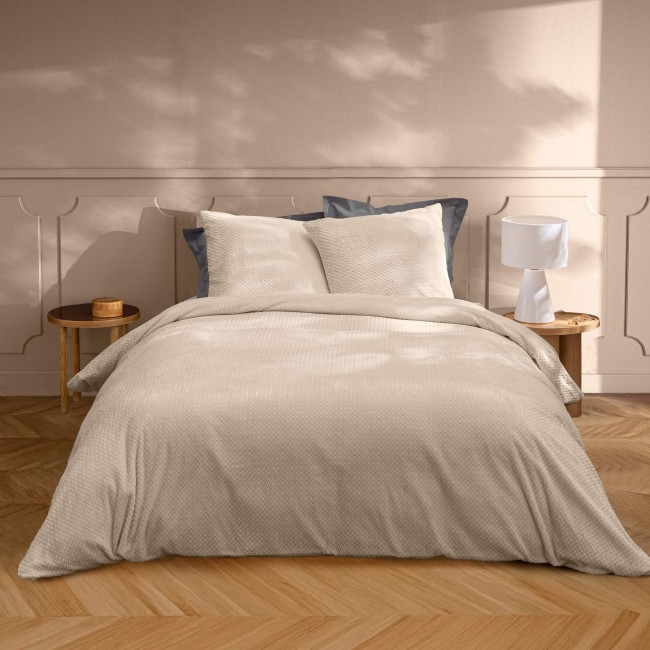 Parure de lit flanelle sable 240 x 220 cm | Irisia Maison Parure de lit flanelle sable 240 x 220 cm | Irisia Maison