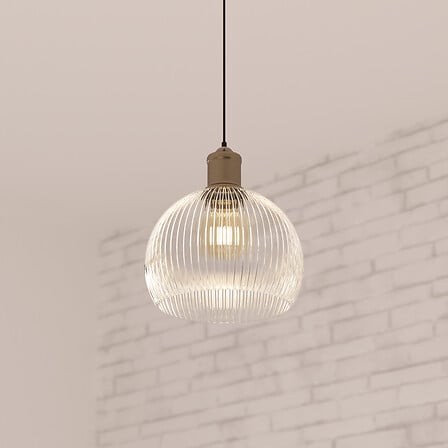 Suspension en verre texturé Ø 20 cm – luminaire intérieur élégant