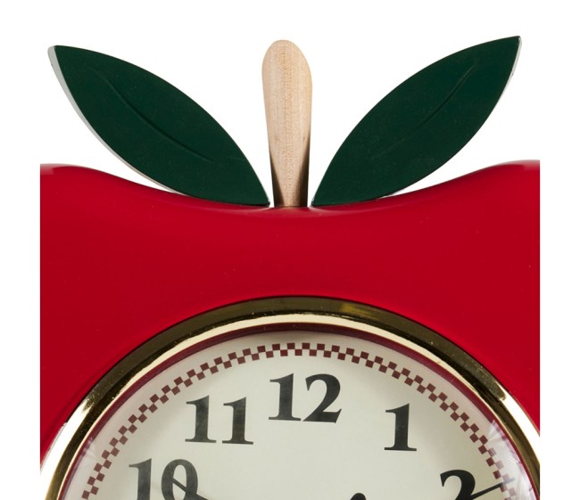 Horloge murale silencieuse rouge pomme – déco murale amusante 24 cm