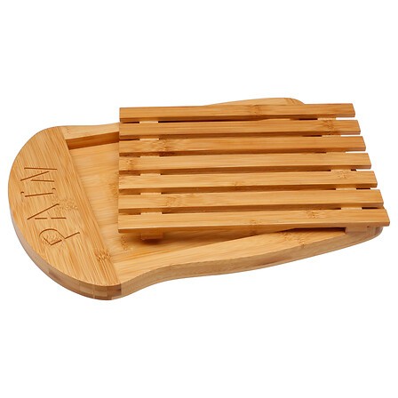 Planche à découper pain bambou 34 x 26 cm – planche pratique Planche à découper pain bambou 34 x 26 cm avec récupérateur miettes