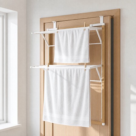 Étendoir à linge de porte pliable 7 m | Irisia Maison
