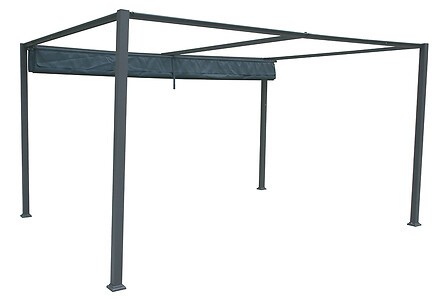 Tonnelle Palmeira 3x4 m aluminium ardoise toit rétractable jardin