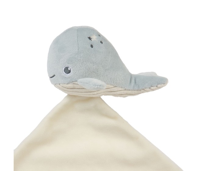 Doudou mouchoir baleine polyester gris et beige | Irisia Maison Doudou mouchoir baleine polyester gris et beige | Irisia Maison