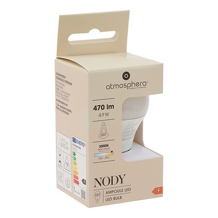 Ampoule LED E27 P45 4,9W équivalent 40W blanc chaud