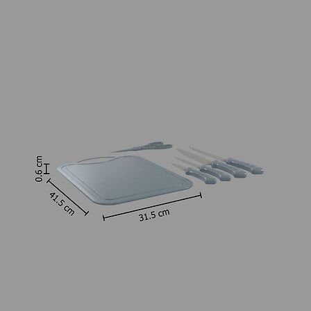 Set planche à découper PP avec 4 couteaux et ciseaux – ustensiles préparation