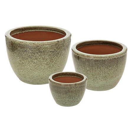 Pot céramique 3 tailles ensemble cache-pot déco plantes Pot céramique 3 tailles ensemble cache-pot déco plantes