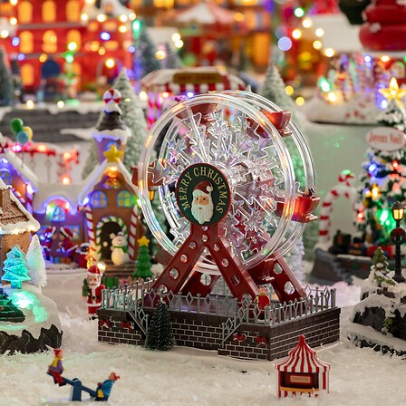 Village de Noël lumineux grande roue 28 cm | Irisia Maison