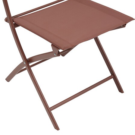 Chaise pliante Modula acajou en métal et texaline – chaise de jardin