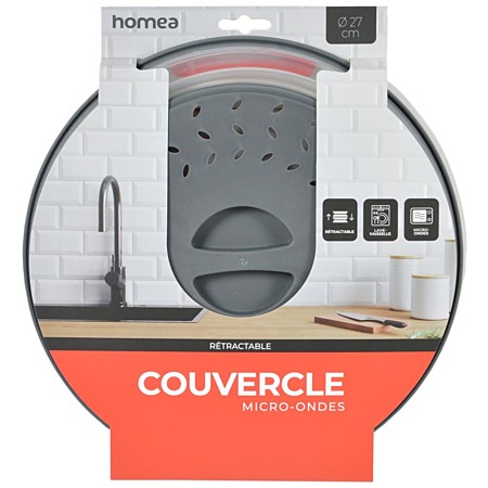 Cloche micro-ondes rétractable 27 cm anthracite | Irisia Maison