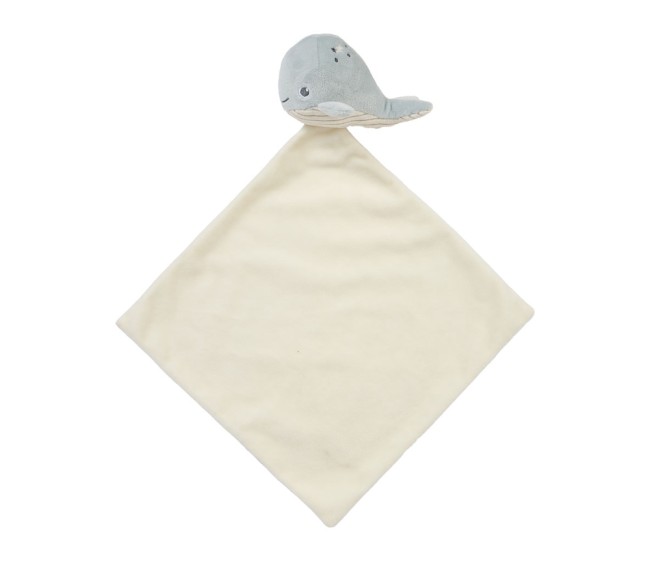 Doudou mouchoir baleine polyester gris et beige | Irisia Maison Doudou mouchoir baleine polyester gris et beige | Irisia Maison