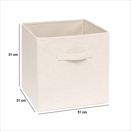 Boîte rangement Tidy Box beige 31×31×31 cm – cube textile rangement Boîte de rangement textile Tidy Box beige 31 × 31 × 31 cm