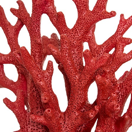 Corail déco résine blanc et rouge H17 cm lot de 2 pièces