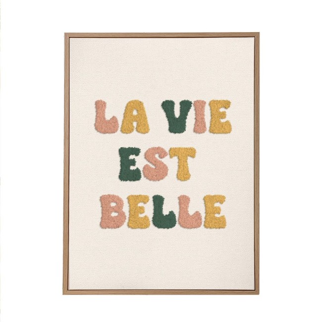 toile tuftée La Vie est Belle 30 x 40 cm multicolore toile tuftée La Vie est Belle 30 x 40 cm multicolore