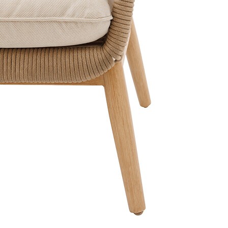Fauteuil de salon de jardin ORISSA taupe – siège extérieur confortable