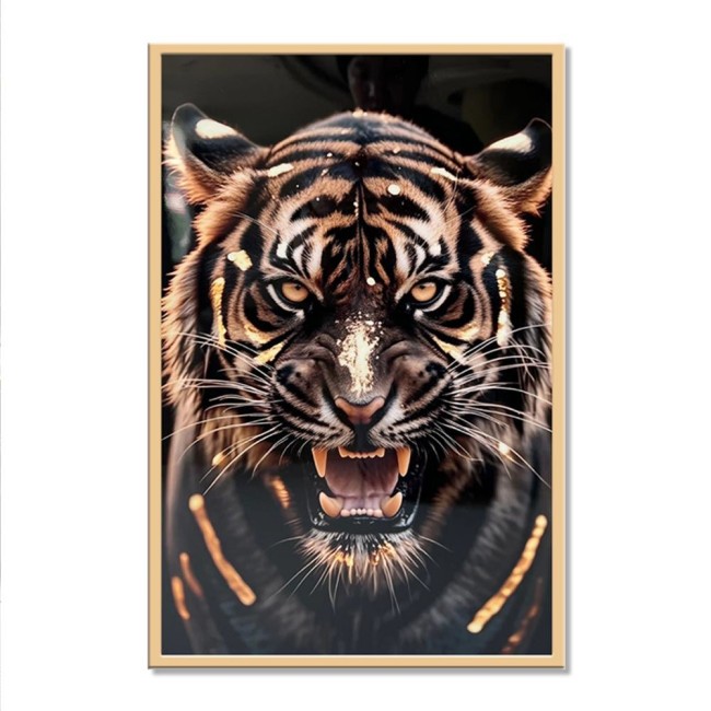 toile effet laqué tigre rugissant 40 x 60 cm toile effet laqué tigre rugissant 40 x 60 cm