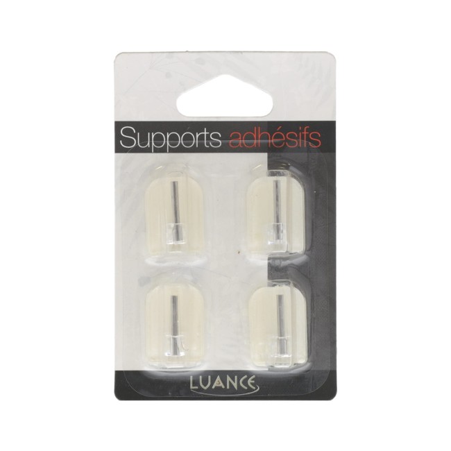 Lot de 4 supports adhésifs transparents pour rideaux