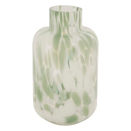 Vase haut 21 cm en verre vert et blanc | Irisia Maison