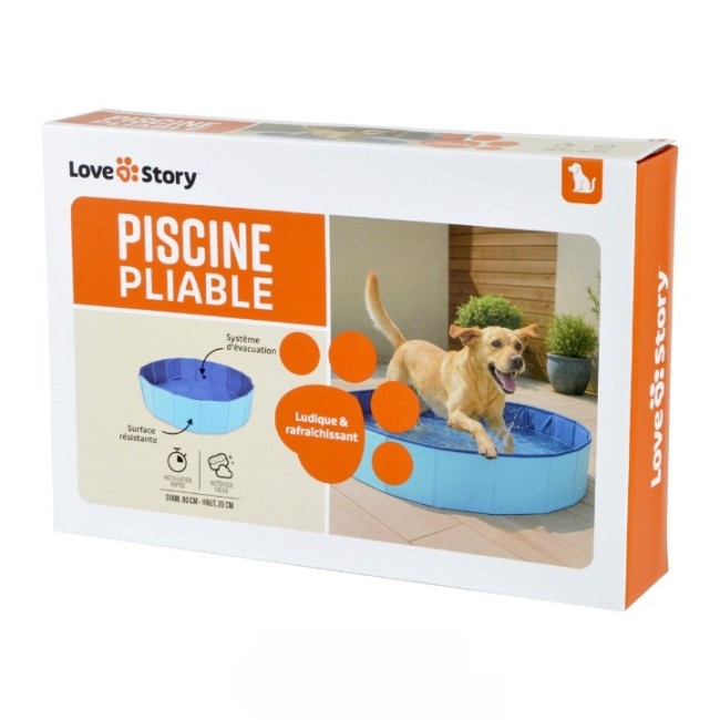 Piscine pliable pour chien 80x20 cm – bassin pratique et portable Piscine pliable pour chien 80x20 cm bleue bassin rafraîchissant