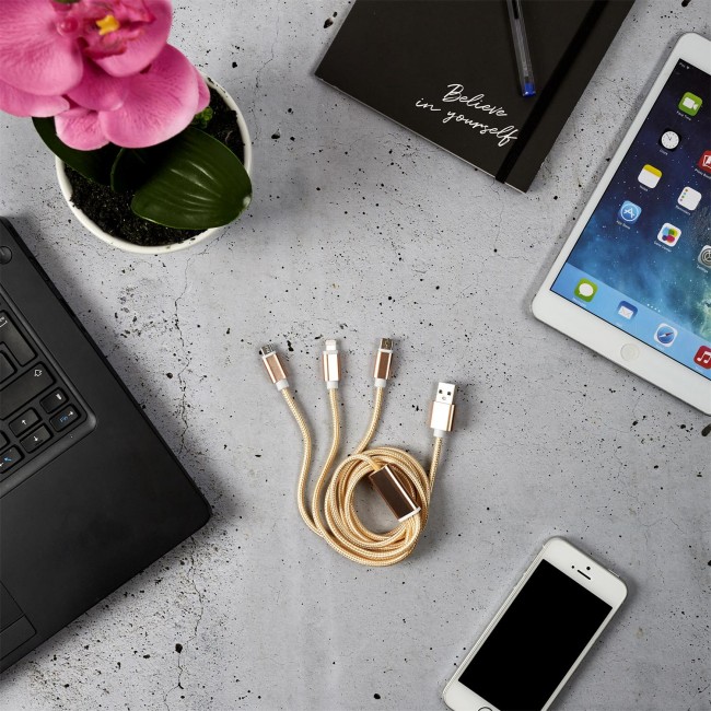 Câble 3-en-1 Lightning USB-C Micro USB 1,20 m | Irisia Maison