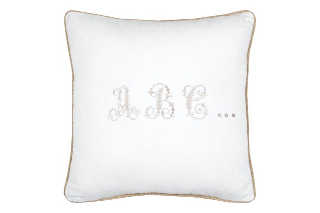 Coussin Josepha blanc 40 × 40 cm coton et jute | Irisia Maison