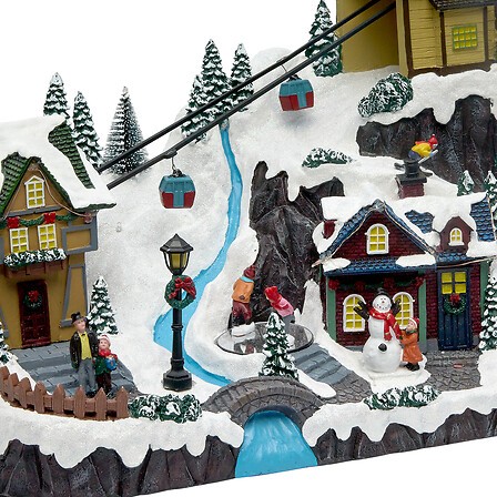 Village de Noël lumineux téléski 17 LED 42 cm | Irisia Maison Village de Noël lumineux téléski 17 LED 42 cm | Irisia Maison