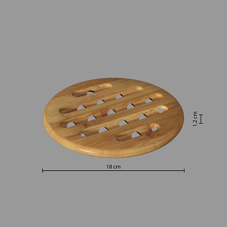 Dessous de Plat Rond Ø18 cm en Bambou | Irisia Maison