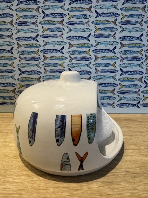 Range-éponge en céramique motif poisson Peixe | Irisia Maison