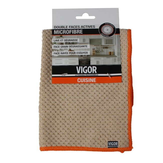 lavette microfibre cuisine VIGOR 2 faces 30 x 35 cm