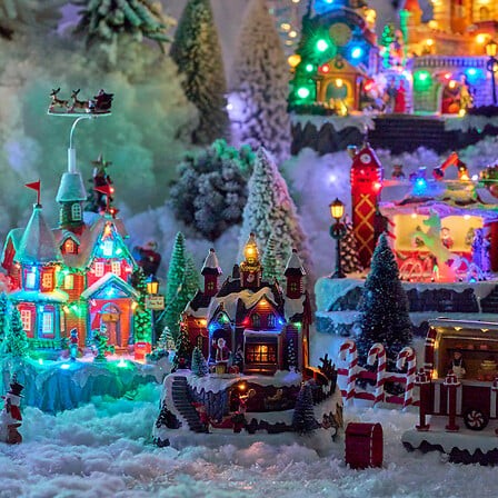 Village de Noël lumineux Atelier Cadeaux 12 LED | Irisia Maison