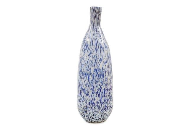 Vase en verre à motif bleu 13 x 40 cm