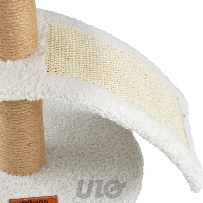 Arbre à chat Wooly écru avec griffoir 40 cm | Irisia Maison