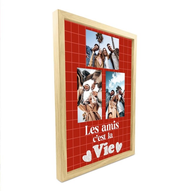 Toile Tuftée Les Amis c'est la Vie 30 × 40 cm | Irisia Maison