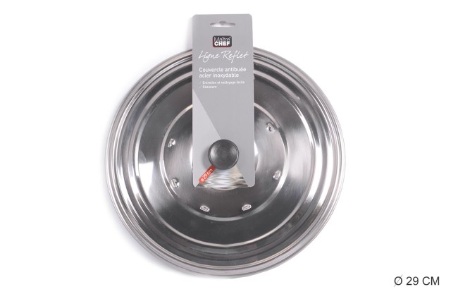 Lot 3 couvercles inox anti-buée – couvercles anti-projection cuisine Lot 3 couvercles inox anti buée 21 25 29 cm cuisine