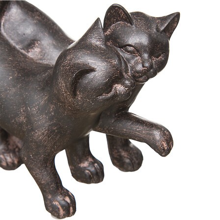 Statue décorative duo de chats en résine – hauteur environ 15 cm