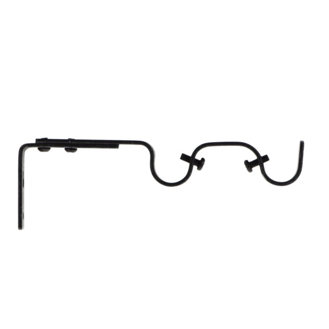 Lot de 2 supports doubles pour tringle à rideaux noir et or