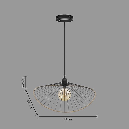 Suspension Alara noir métal filaire diamètre 45 cm – luminaire déco