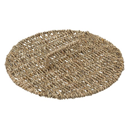 Poubelle 9 L en roseau avec couvercle