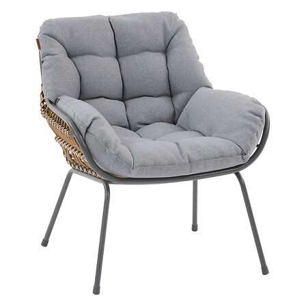 Salon de jardin PAOPAO gris graphite 4 places acier polyester extérieur