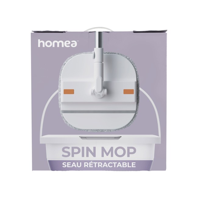 Kit Spin Mop seau 3,8 L 2 mops microfibre | Irisia Maison violet