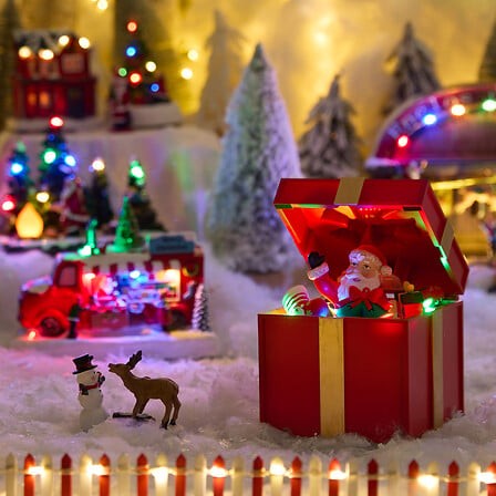 Village de Noël Père Noël lumineux 5 LED 20 cm | Irisia Maison