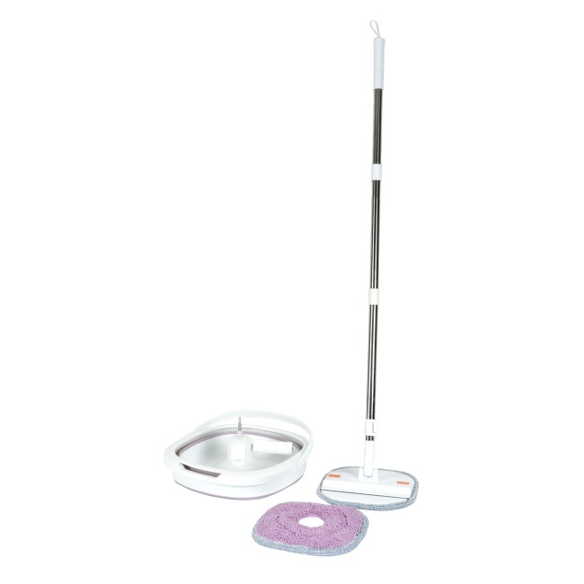 Kit Spin Mop seau 3,8 L 2 mops microfibre | Irisia Maison violet
