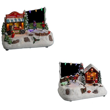 Village de Noël lumineux stand chocolat 4 LED | Irisia Maison