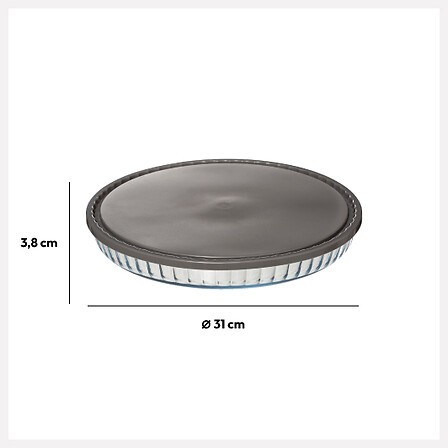 Plat à tarte en verre diamètre 30 cm avec couvercle – plat pâtisserie