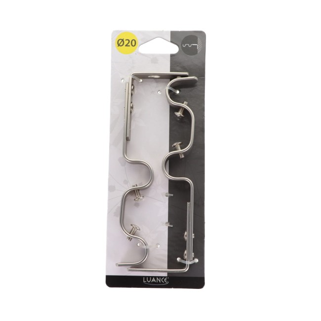 Lot de 2 supports doubles pour tringle à rideaux argent mat