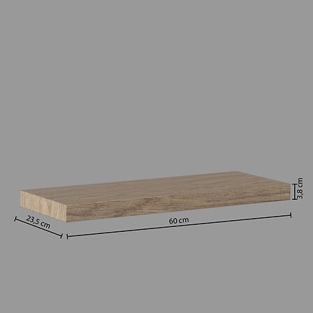 Étagère murale chêne naturel 60 cm rangement décoration murale bois