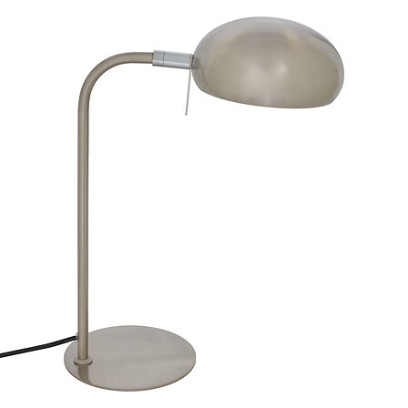 lampe à poser métal argenté 38 cm avec abat-jour orientable