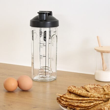 Shaker à pâte à crêpes verre 800 ml 23 cm – anti-grumeaux Shaker à pâte à crêpes en verre 800 ml 23 cm anti-grumeaux