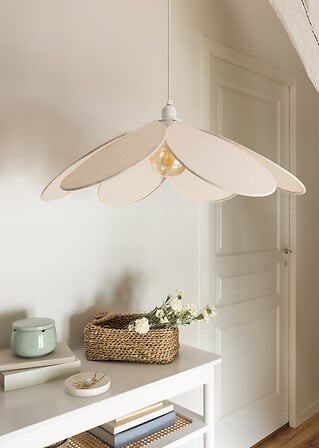 Suspension pétales beige Ø72 cm luminaire intérieur design